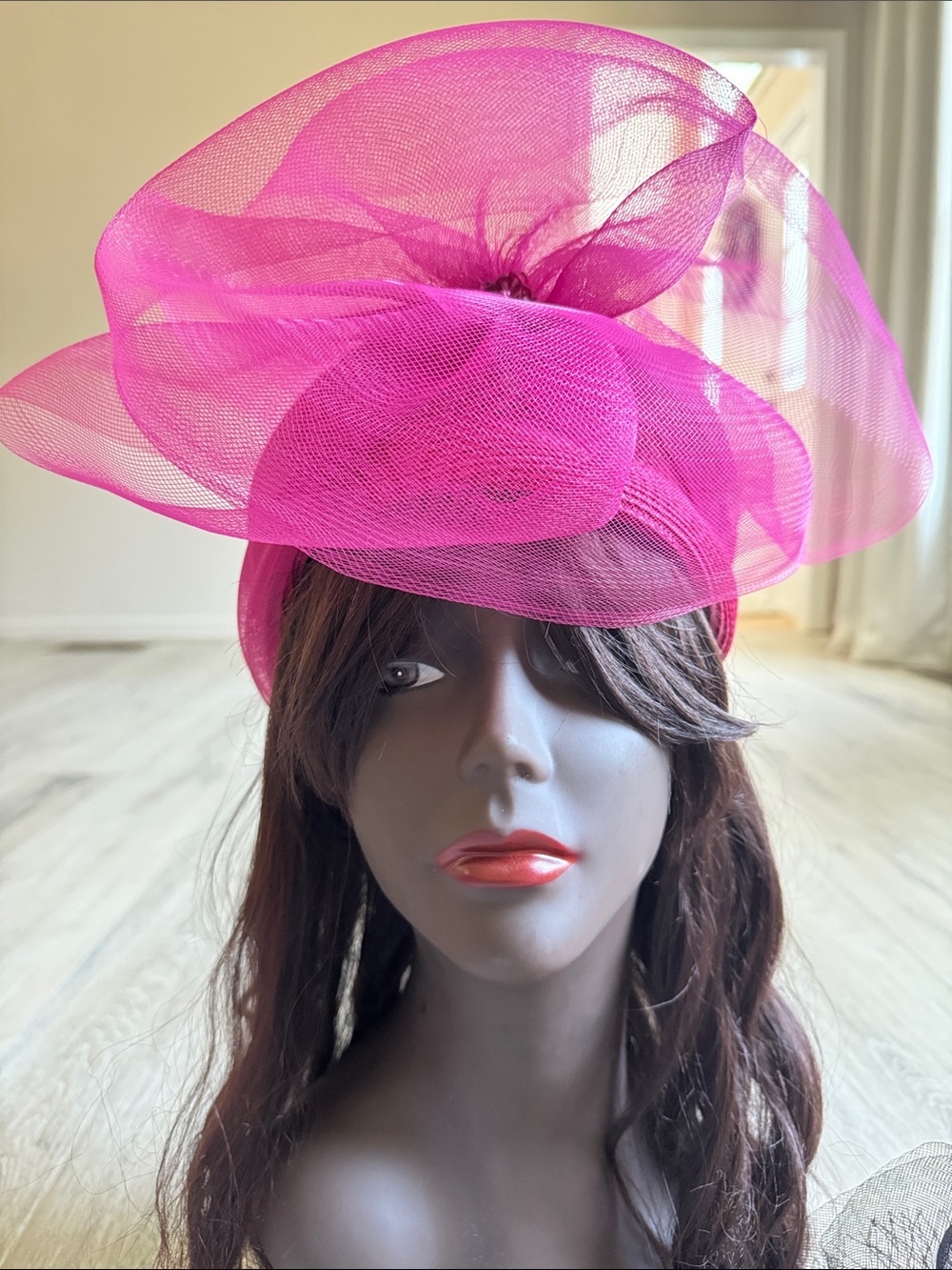 Elegant Women’s Fascinator Hat - Hot Pink